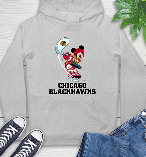 NHL Hockey Chicago Blackhawks Cheerful Mickey Mouse Shirt Hoodie 6