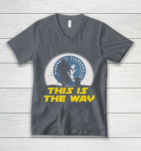 Minnesota Timberwolves NBA Basketball Star Wars Yoda And Mandalorian This Is The Way V-Neck T-Shirt 4