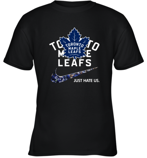 NHL  Toronto mapple leafs x Nike Just Hate Us tv1z nhltoronto mapple leafs x nike just hate us youth t shirt 26 front black