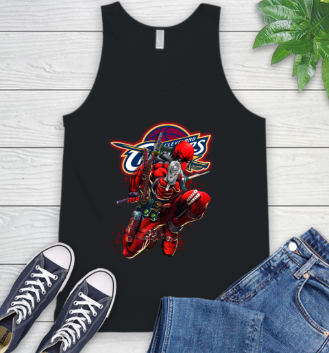 NBA Deadpool Marvel Comics Sports Basketball Cleveland Cavaliers Tank Top 2