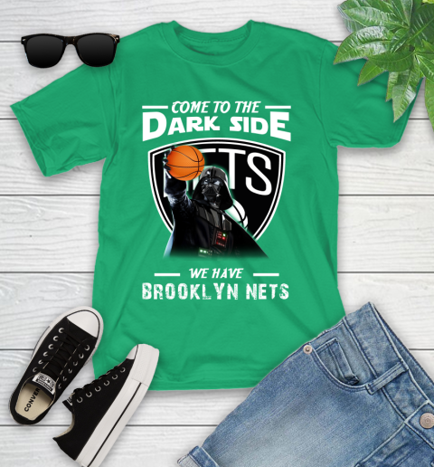 NBA Come To The Dark Side We Have Brooklyn Nets Star Wars Darth Vader Basketball Youth T-Shirt 8
