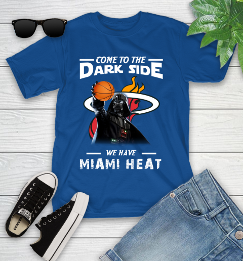 NBA Come To The Dark Side We Have Miami Heat Star Wars Darth Vader Basketball Youth T-Shirt 12