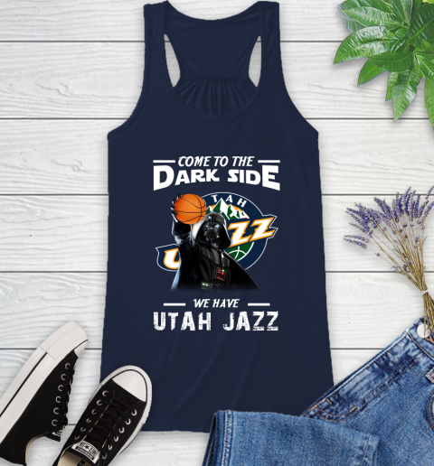 NBA Come To The Dark Side We Have Utah Jazz Star Wars Darth Vader Basketball Racerback Tank 10