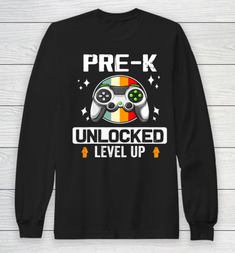 Next Level t shirts Pre K Unlocked Level Up Back To School Gamer Long Sleeve T-Shirt