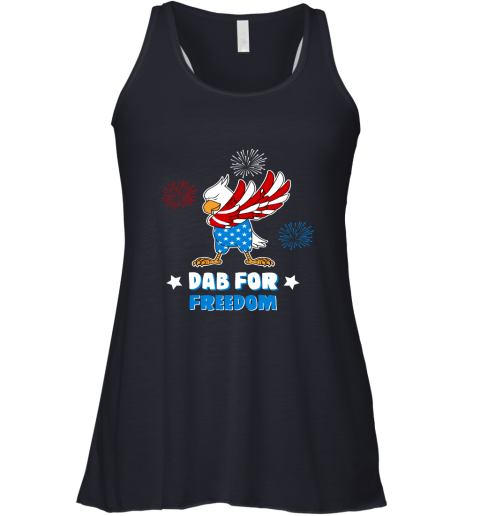 Bald Eagle American Dab For Freedom 4th Of July Racerback Tank