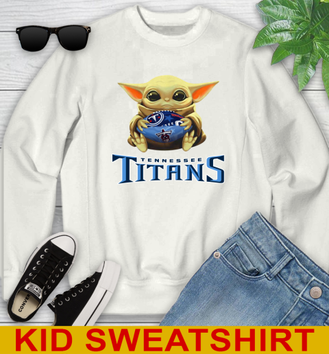 NFL Football Tennessee Titans Baby Yoda Star Wars Shirt Youth Sweatshirt