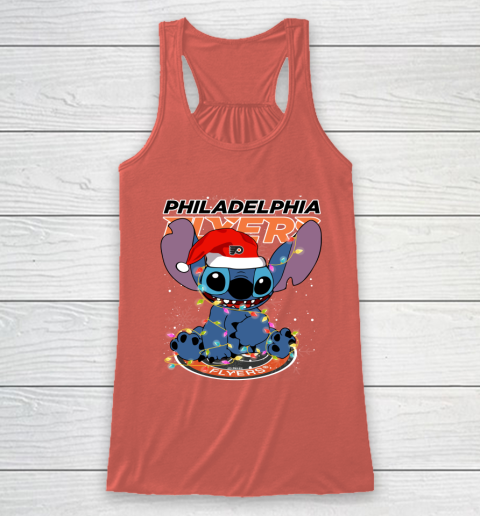Philadelphia Flyers NHL Hockey noel stitch Christmas Racerback Tank 2