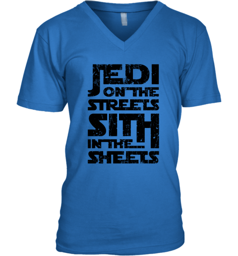 w1s7 jedi on the streets sith in the sheets star wars shirts v neck unisex 8 front royal