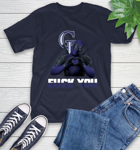 MLB Colorado Rockies Deadpool Love You Fuck You Baseball Sports T-Shirt 3