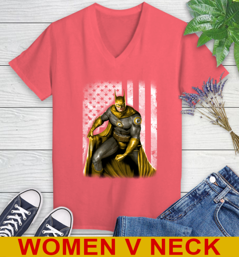 Indiana Pacers NBA Basketball Batman DC American Flag Shirt Women's V-Neck T-Shirt 6