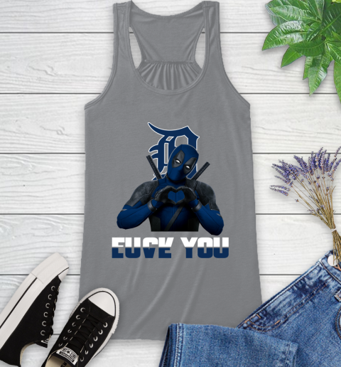 MLB Detroit Tigers Deadpool Love You Fuck You Baseball Sports Racerback Tank 4