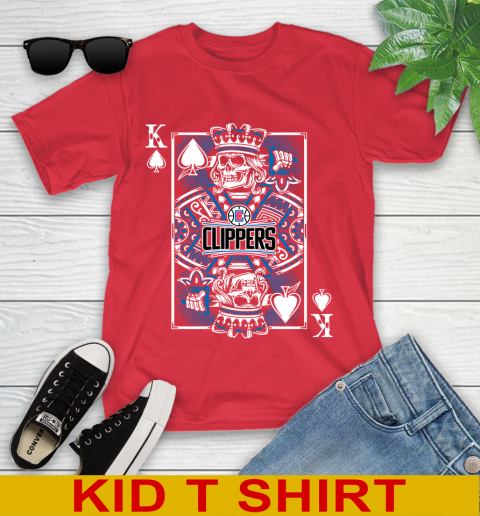 LA Clippers NBA Basketball The King Of Spades Death Cards Shirt Youth T-Shirt 11