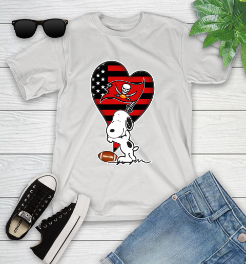 Tampa Bay Buccaneers NFL Football The Peanuts Movie Adorable Snoopy Youth T-Shirt
