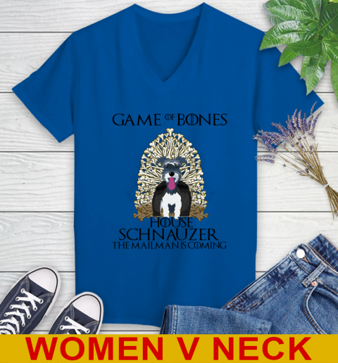 Game of bones house schnauzer dog the mailman is coming tshirt 66