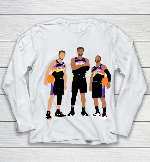Phoenix Suns Chris Paul, Devin Booker, DeAndre Ayton Youth Long Sleeve