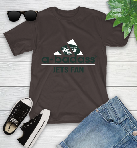 NFL A Badass New York Jets Fan Adidas Football Sports Youth T-Shirt 7