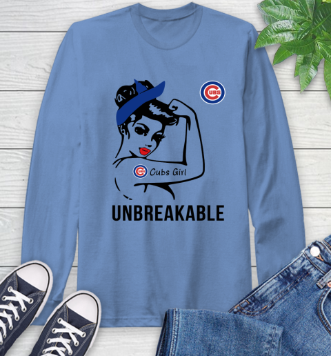 MLB Chicago Cubs Girl Unbreakable Baseball Sports Long Sleeve T-Shirt 10