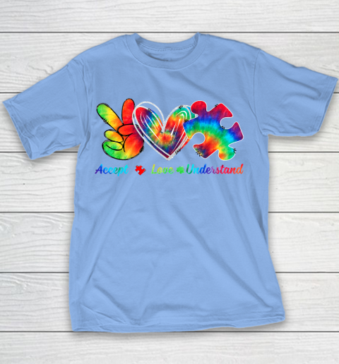 Autism Awareness Accept Understand Love Autism Mom Tie Dye Fitted Youth T-Shirt 8