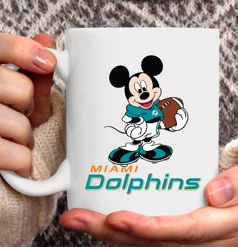 NFL Football Miami Dolphins Cheerful Mickey Mouse Shirt Ceramic Mug 15oz 2