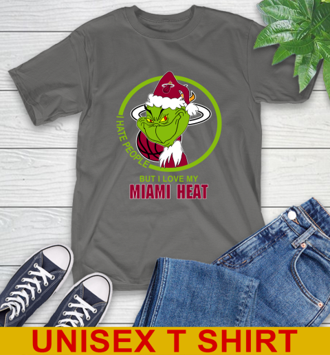 Miami Heat NBA Christmas Grinch I Hate People But I Love My Favorite Basketball Team T-Shirt 8