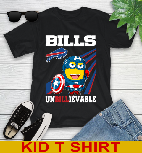 NFL Football Buffalo Bills Captain America Marvel Avengers Minion Shirt Youth T-Shirt