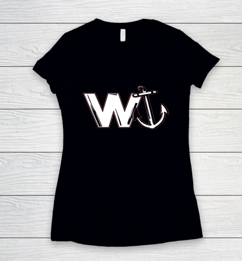W Anchor Shirt Funny Pun Women's V-Neck T-Shirt