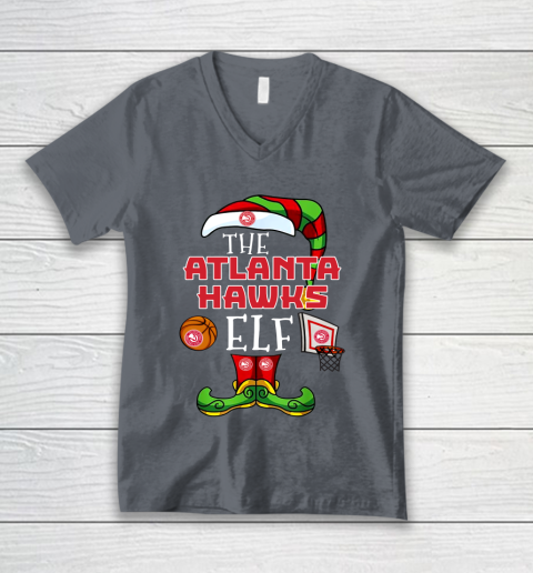 Atlanta Hawks Christmas ELF Funny NBA V-Neck T-Shirt 4