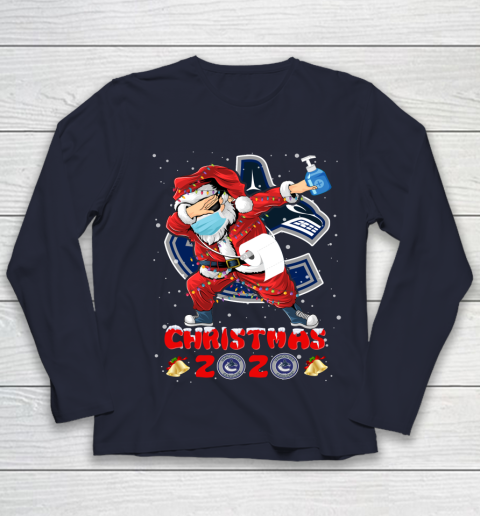 Vancouver Canucks Funny Santa Claus Dabbing Christmas 2020 NHL Youth Long Sleeve 2