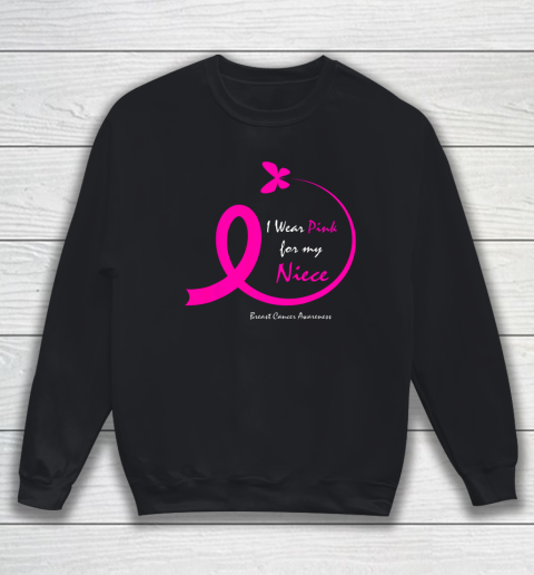 Butterfly I Wear Pink For My Niece Breast Cancer Awareness Sweatshirt