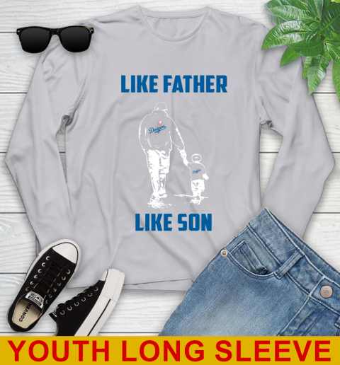 Los Angeles Dodgers MLB Baseball Like Father Like Son Sports Youth Long Sleeve 5