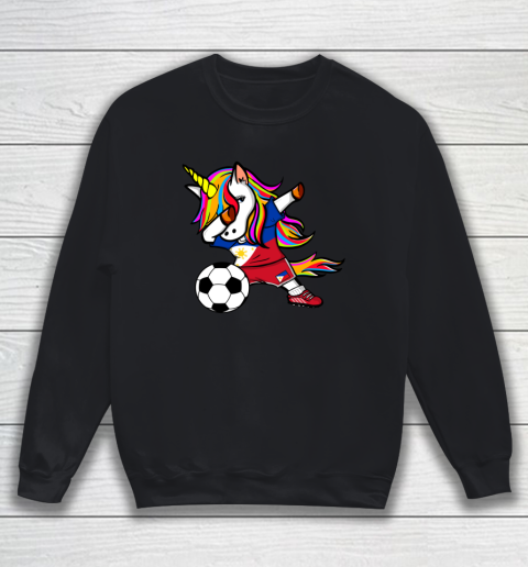 Funny Dabbing Unicorn The Philippines Football Flag Soccer Sweatshirt
