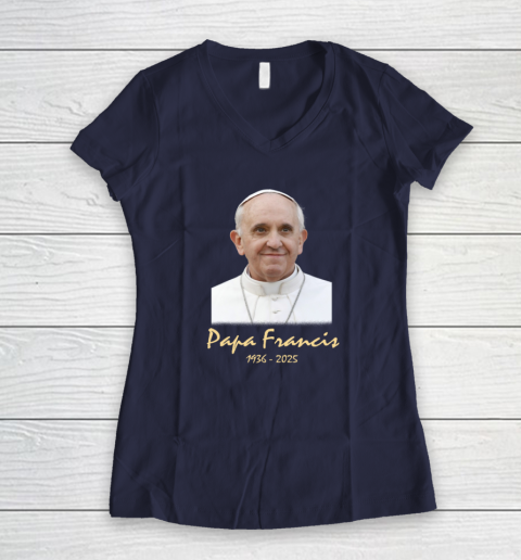 Rip Papa Pope Francis 2036  2025 Women's V-Neck T-Shirt 7