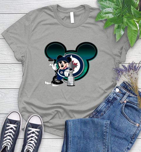 NHL Winnipeg Jets Stanley Cup Mickey Mouse Disney Hockey T Shirt Women's T-Shirt 10