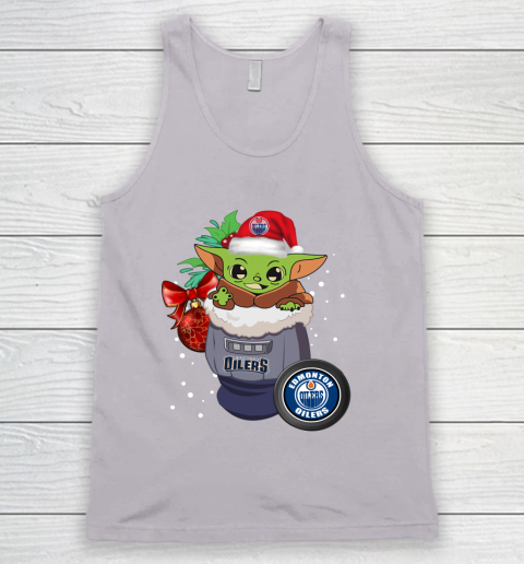Edmonton Oilers Christmas Baby Yoda Star Wars Funny Happy NHL Tank Top 4