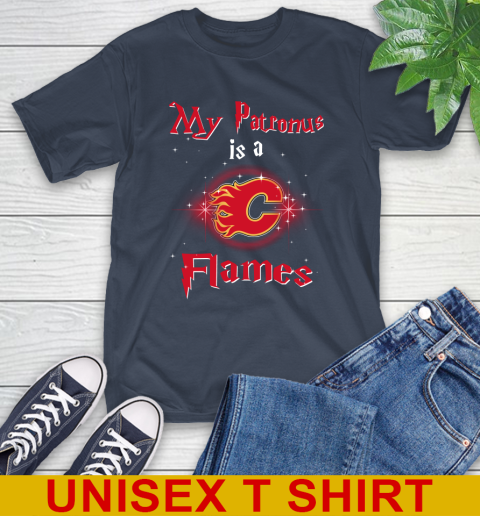 NHL Hockey Harry Potter My Patronus Is A Calgary Flames T-Shirt 3