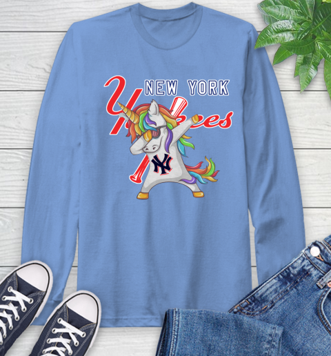 New York Yankees MLB Baseball Funny Unicorn Dabbing Sports Long Sleeve T-Shirt 11