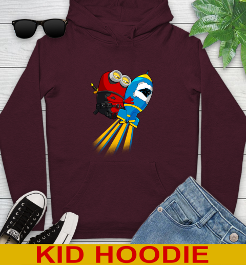 NFL Football Carolina Panthers Deadpool Minion Marvel Shirt Youth Hoodie 7
