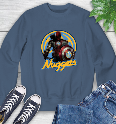 Denver Nuggets NBA Basketball Captain America Thor Spider Man Hawkeye Avengers Sweatshirt 7