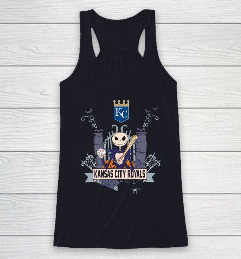MLB Kansas City Royals Baseball Jack Skellington Halloween Racerback Tank 7