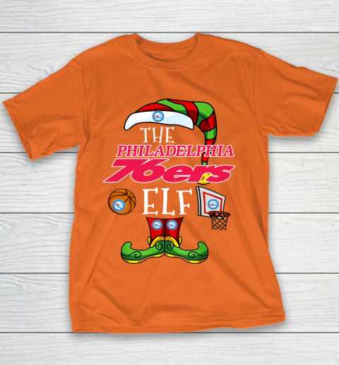 Philadelphia 76ers Christmas ELF Funny NBA Youth T-Shirt 4