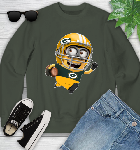 NFL Green Bay Packers Minions Disney Football Sports Youth Sweatshirt 10