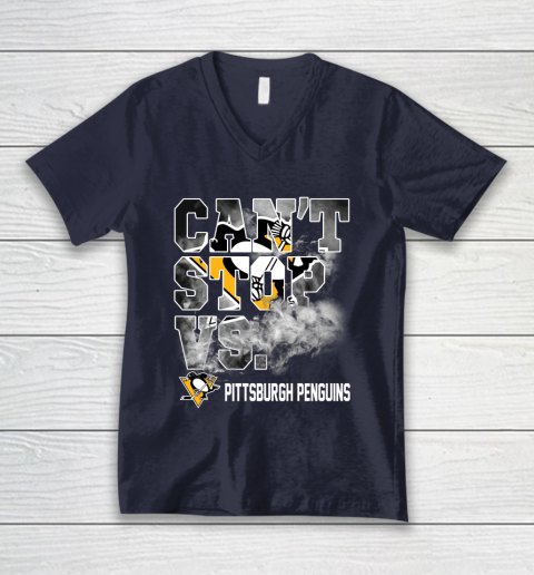 NHL Pittsburgh Penguins Hockey Can't Stop Vs V-Neck T-Shirt 2