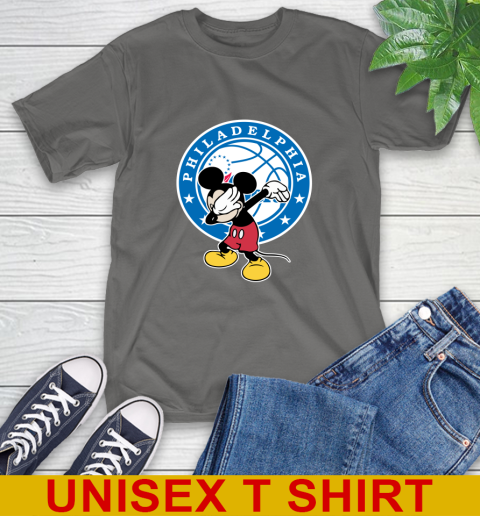 Philadelphia 76ers NBA Basketball Dabbing Mickey Disney Sports T-Shirt 8