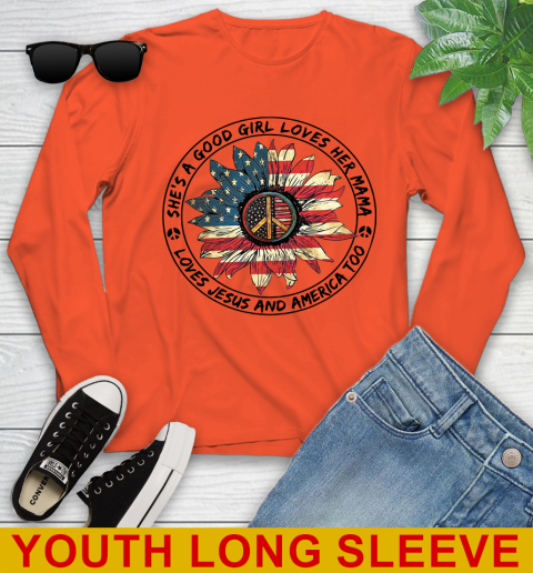 America sunflower she's a good girl loves her mama shirt 103