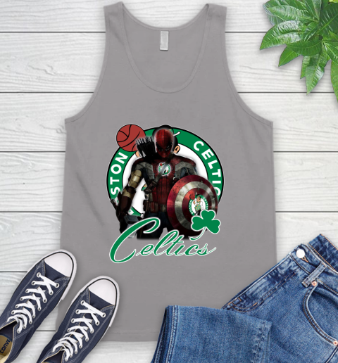 Boston Celtics NBA Basketball Captain America Thor Spider Man Hawkeye Avengers Tank Top 4