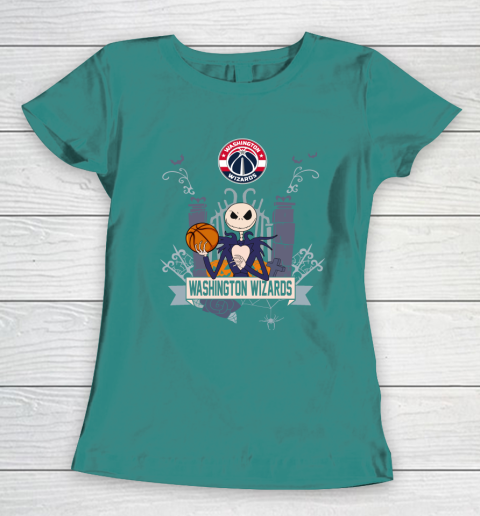 NBA Washington Wizards Basketball Jack Skellington Halloween Women's T-Shirt 10