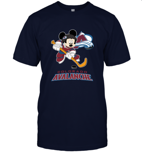 NHL Hockey Mickey Mouse Team Colorado Avanlanche Unisex Jersey Tee