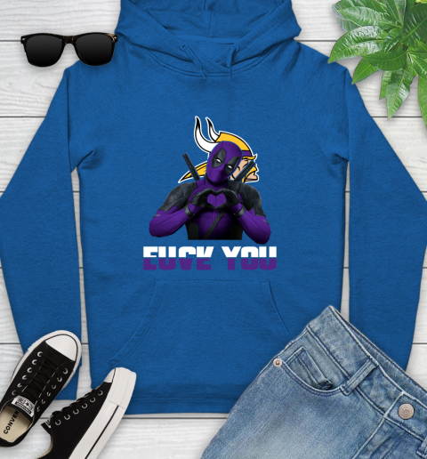 NHL Minnesota Vikings Deadpool Love You Fuck You Football Sports Youth Hoodie 11