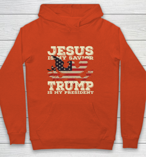 Jesus Is My Savior Trump Is My President Vintage American Youth Hoodie 3