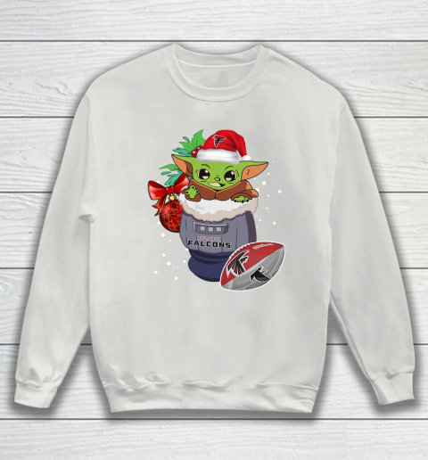 Atlanta Falcons Christmas Baby Yoda Star Wars Funny Happy NFL Sweatshirt 5